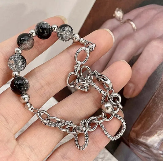 Doble pulsera piedra preciosa