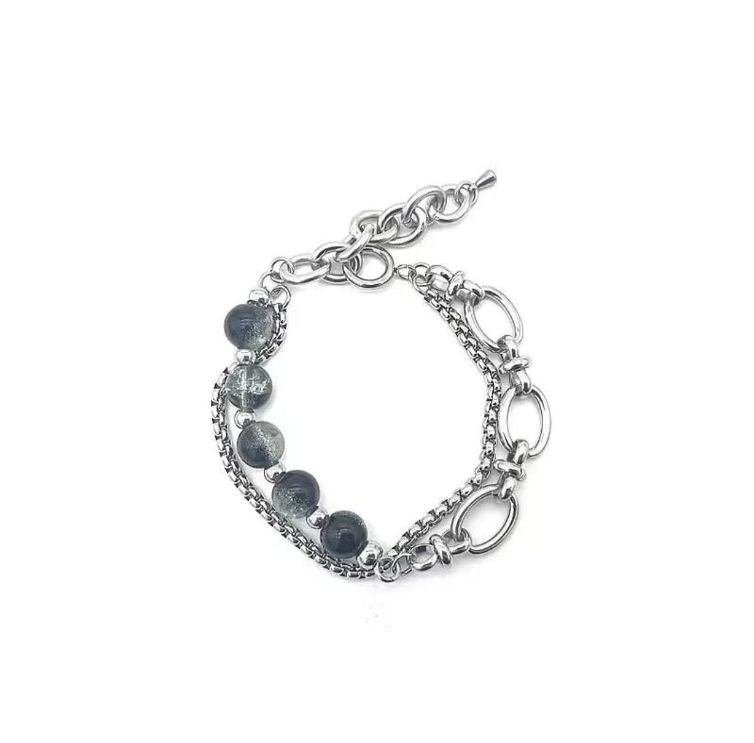 Doble pulsera piedra preciosa